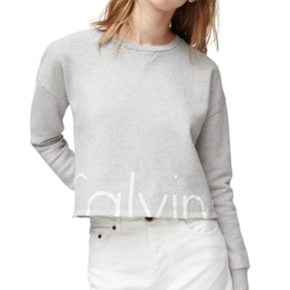 Calvin Klein Cropped Crew Neck Sweatshirt